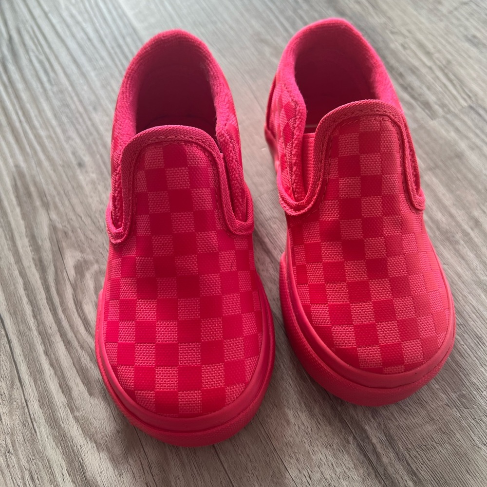 Hot Pink checkered vans - toddler, excellent condition.